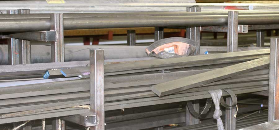 steel being showcased on the workshop floor